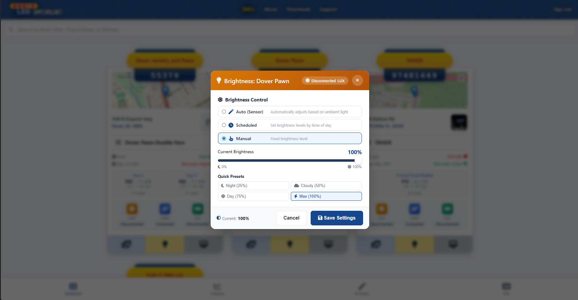 HCILEDs Simply Brilliant - hcileds editor brightness - Cloud LED Sign Management Platform