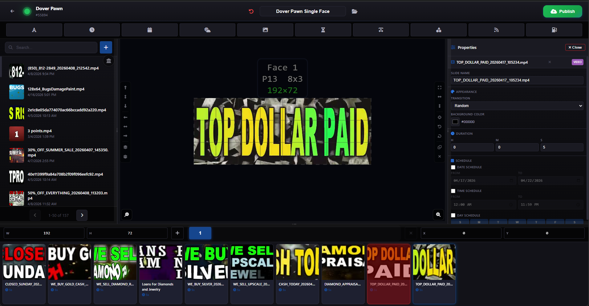 HCILEDs Simply Brilliant - hcileds editor playlist - Cloud LED Sign Management Platform